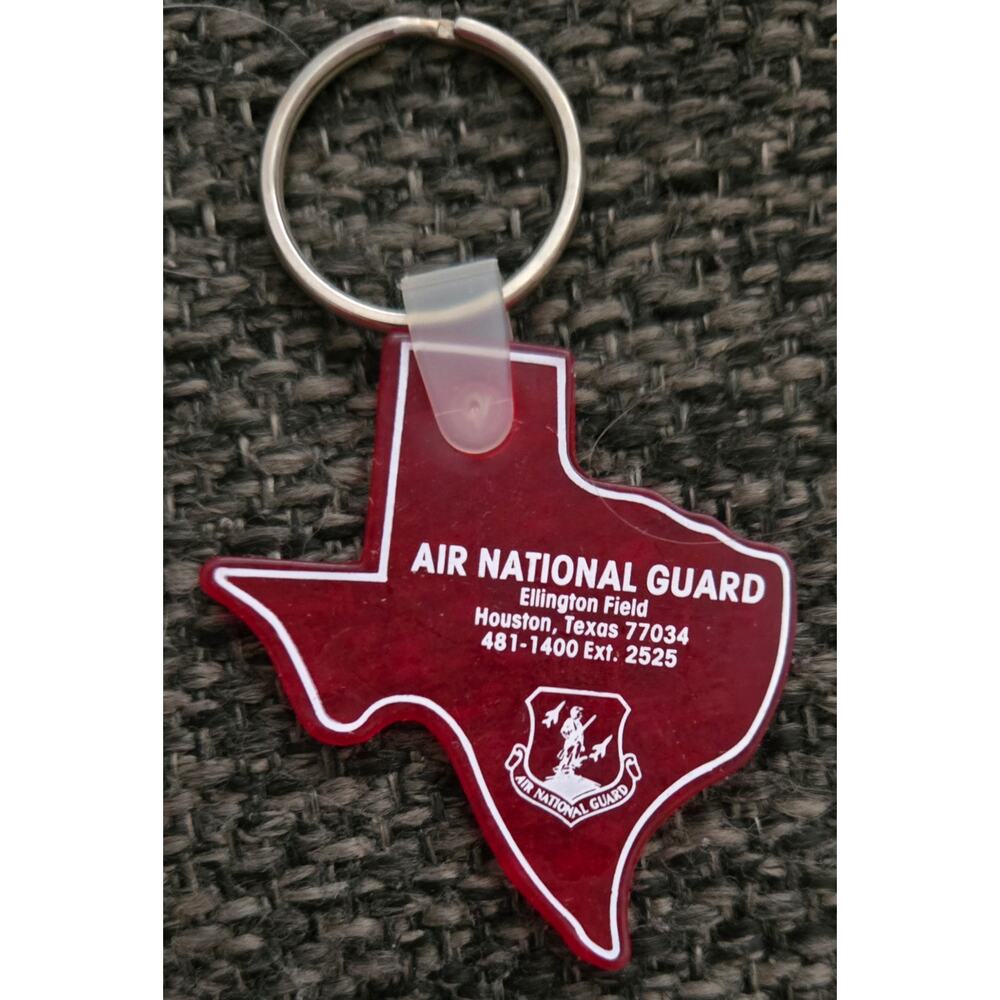 Red Rubbery Air National Guard Ellington Field Houston Texas Keychain